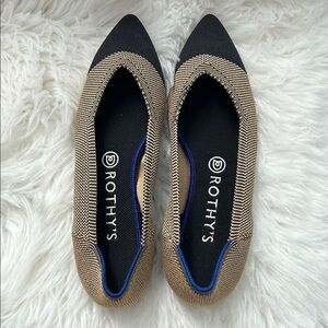 Rothy's Retired Dune Cap Toe Black and Tan Loafers with Timeless Appeal